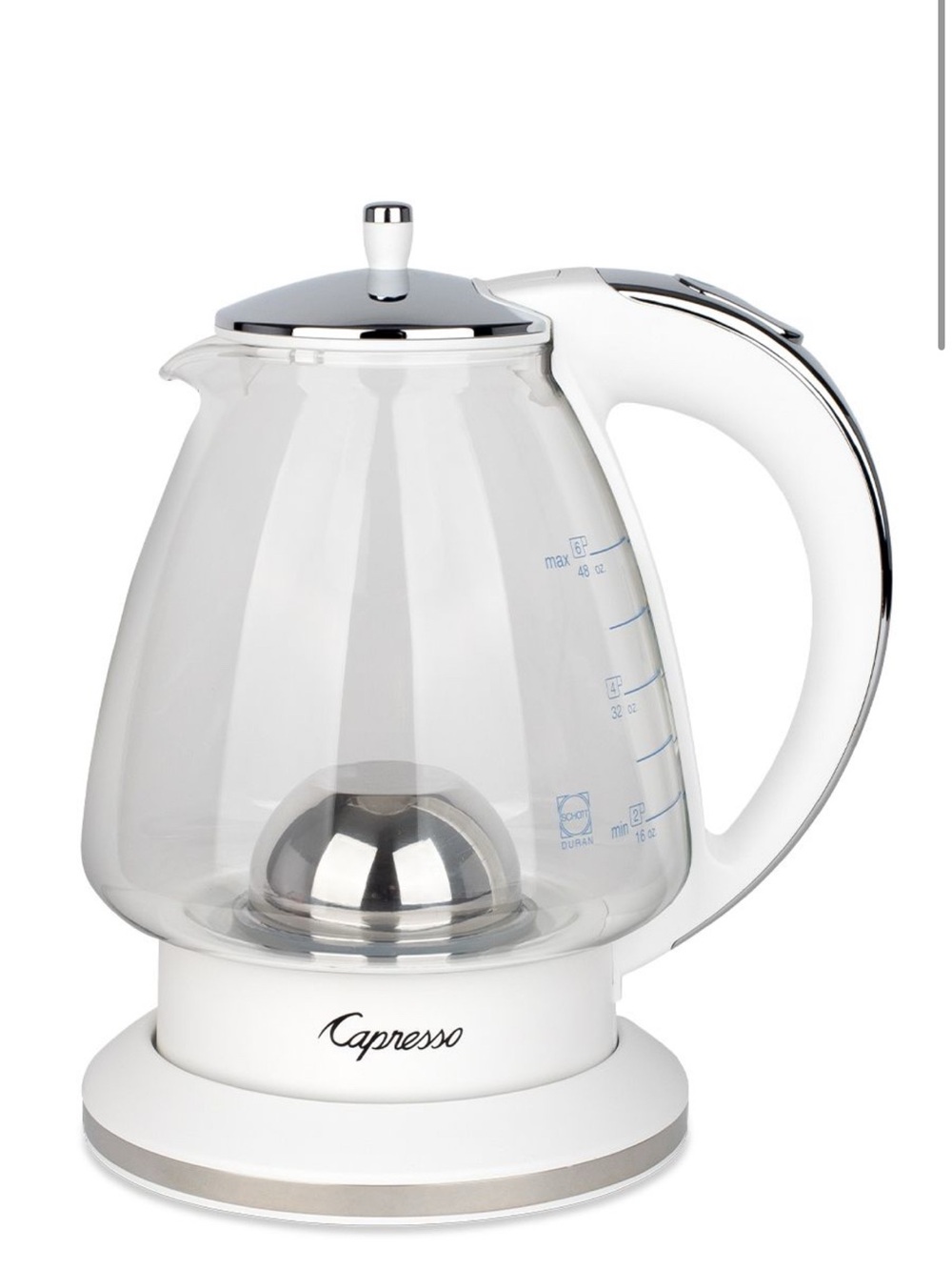Capresso ® H20 White Electric Glass Kettle